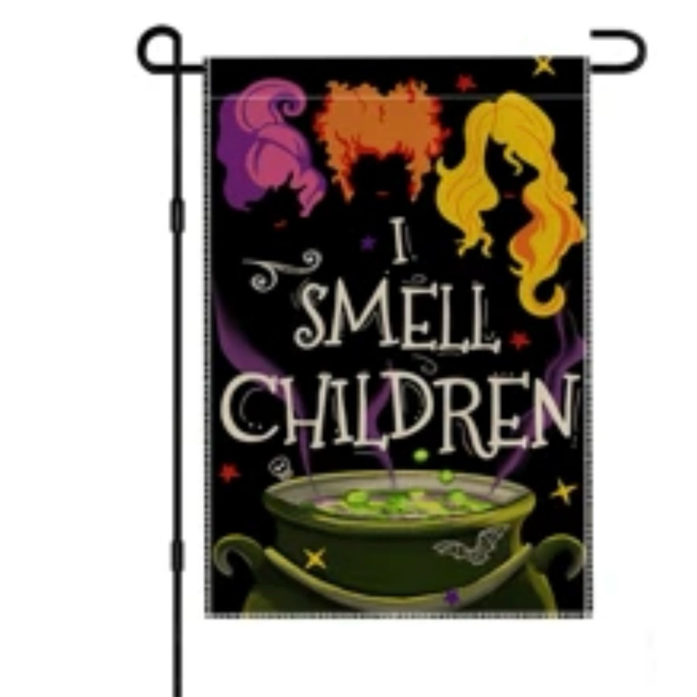 Halloween Hocus Pocus Garden Flag - “ I SMELL CHILDREN”